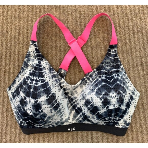 Victoria’s Secret VSX Sports Bra 32DD Tie Dye Pullover Crossback Wireless - Picture 1 of 3